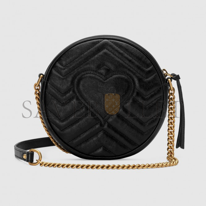 G*u*i gg marmont mini round shoulder bag 550154 (18.5*18.5*6.5cm)